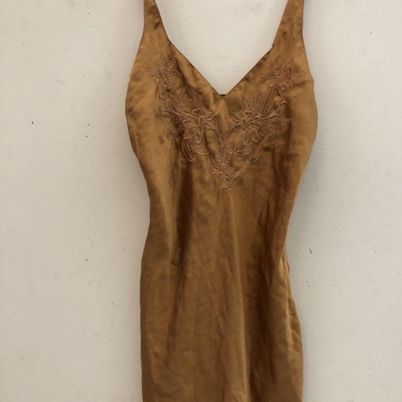 Women's Vintage Victoria's Secret Gold Label 100% Silk Lingerie Slip Dress P